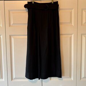 Akris Punto Black Wide Leg Belted Trousers Size 8